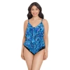 Trimshaper Ronnie 2 Tier Ruffle Tankini Swimsuit Top In Brown