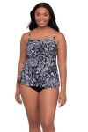 Trimshaper Terri Adjustable Neckline Tankini Swimsuit Top In Black