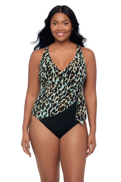 Trimshaper Vera Side-tie One-piece Control Swimsuit In Multi
