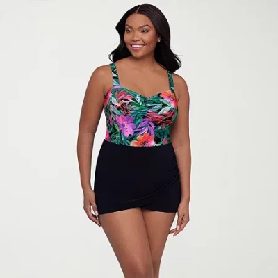 Trimshaper Womens Floral Swim Dress In Multi
