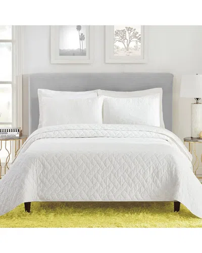 TRINA TURK TRINA TURK 200TC DREAM WEAVER SOLID COTTON COVERLET SET