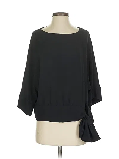 Pre-owned Trina Turk 3/4 Sleeve Blouse In Black