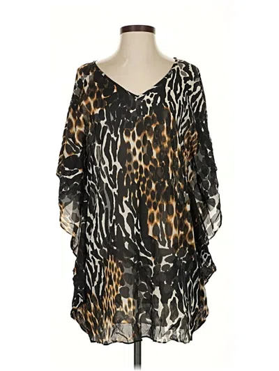 Pre-owned Trina Turk 3/4 Sleeve Blouse In Black
