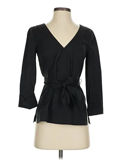 Pre-owned Trina Turk 3/4 Sleeve Blouse In Black