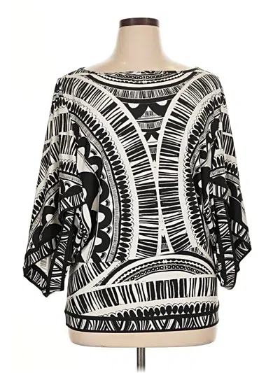 Pre-owned Trina Turk 3/4 Sleeve Blouse In Black