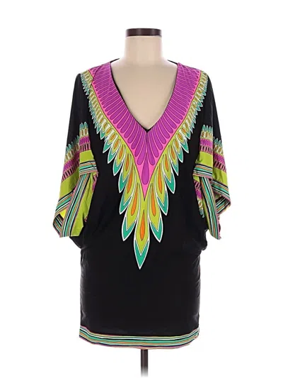 Pre-owned Trina Turk 3/4 Sleeve Blouse In Black