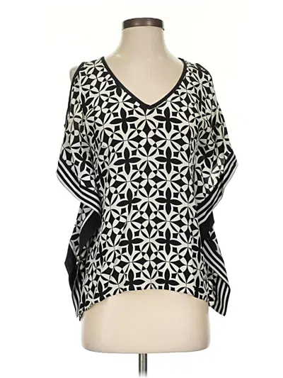 Pre-owned Trina Turk 3/4 Sleeve Blouse In Black