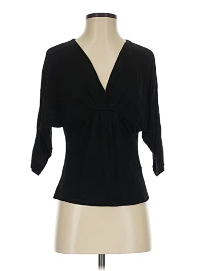 Pre-owned Trina Turk 3/4 Sleeve Blouse In Black
