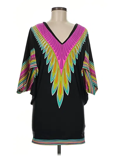 Pre-owned Trina Turk 3/4 Sleeve Blouse In Black
