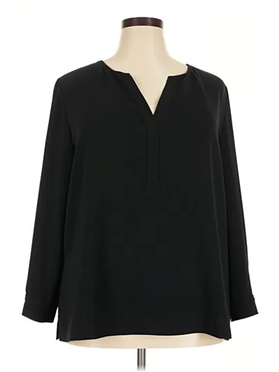 Pre-owned Trina Turk 3/4 Sleeve Blouse In Black