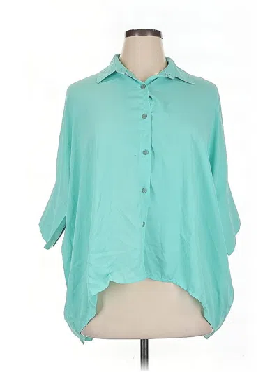Pre-owned Trina Turk 3/4 Sleeve Blouse In Blue