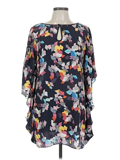 Pre-owned Trina Turk 3/4 Sleeve Blouse In Blue