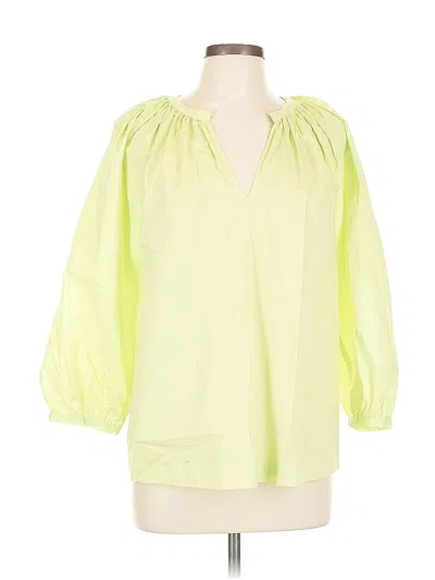 Pre-owned Trina Turk 3/4 Sleeve Blouse In Green