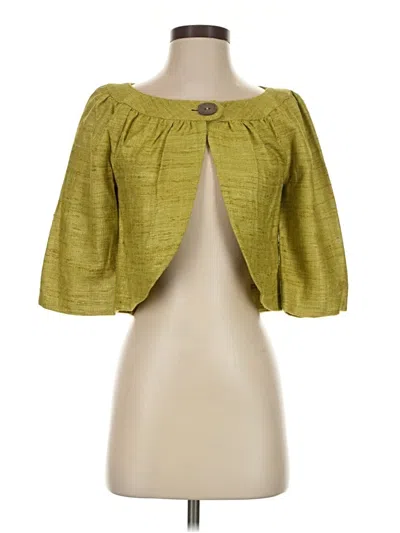Pre-owned Trina Turk 3/4 Sleeve Blouse In Green