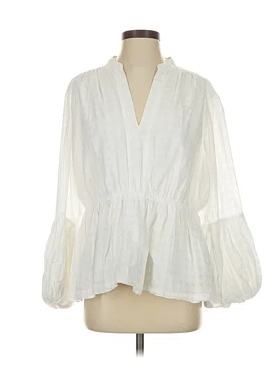 Pre-owned Trina Turk 3/4 Sleeve Blouse In Ivory