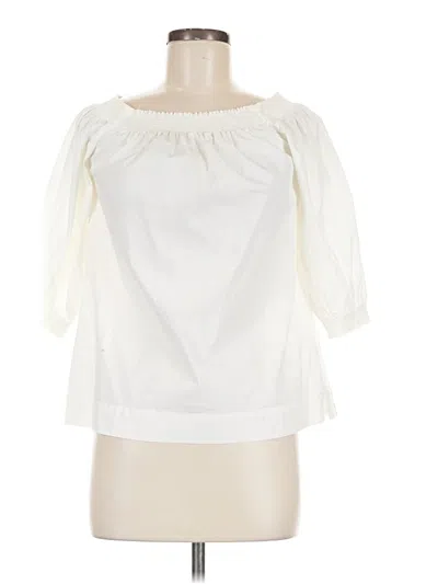 Pre-owned Trina Turk 3/4 Sleeve Blouse In Ivory
