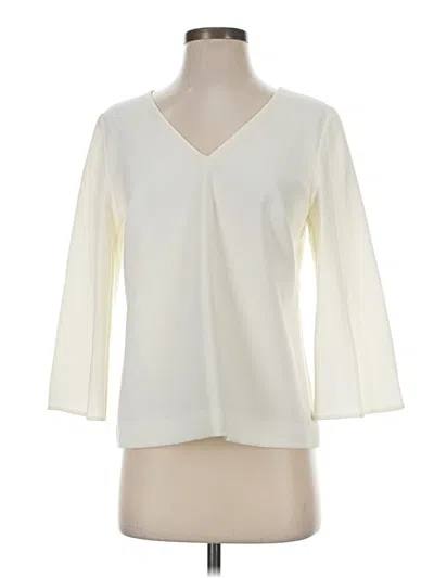 Pre-owned Trina Turk 3/4 Sleeve Blouse In Ivory