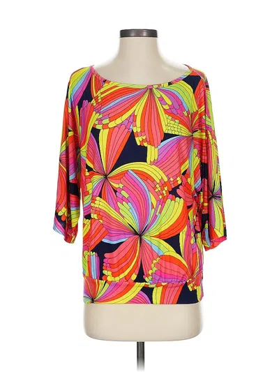 Pre-owned Trina Turk 3/4 Sleeve Blouse In Orange