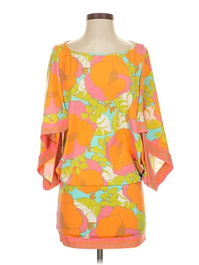 Pre-owned Trina Turk 3/4 Sleeve Blouse In Orange