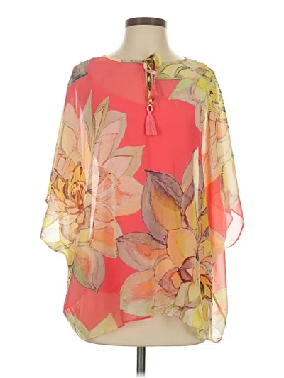 Pre-owned Trina Turk 3/4 Sleeve Blouse In Orange