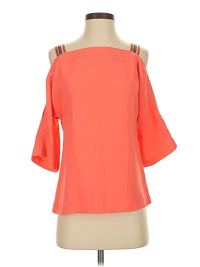 Pre-owned Trina Turk 3/4 Sleeve Blouse In Orange