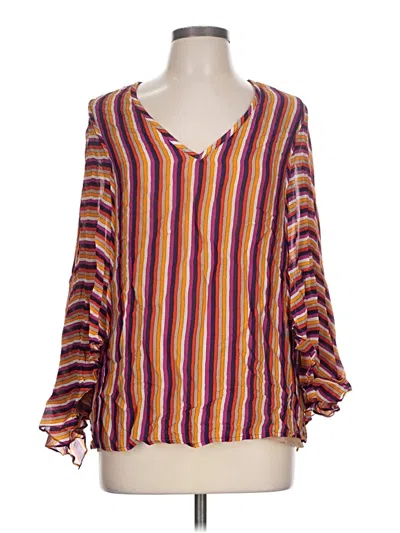 Pre-owned Trina Turk 3/4 Sleeve Blouse In Orange