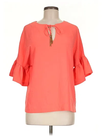 Pre-owned Trina Turk 3/4 Sleeve Blouse In Orange
