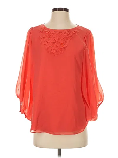 Pre-owned Trina Turk 3/4 Sleeve Blouse In Orange