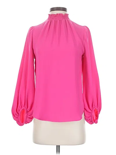 Pre-owned Trina Turk 3/4 Sleeve Blouse In Pink