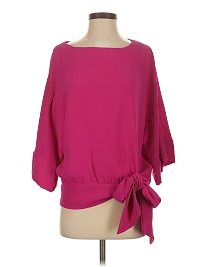 Pre-owned Trina Turk 3/4 Sleeve Blouse In Pink