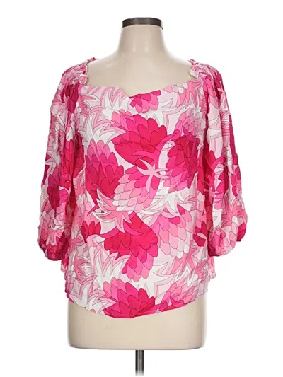 Trina Turk 3/4 Sleeve Blouse In Pink