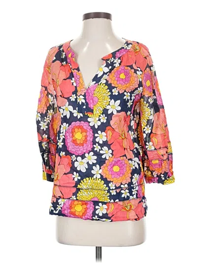 Pre-owned Trina Turk 3/4 Sleeve Blouse In Pink