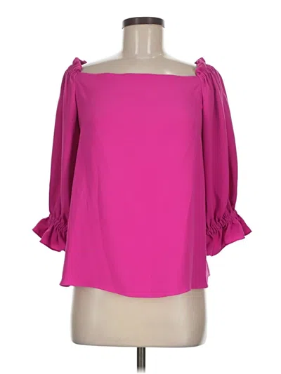 Pre-owned Trina Turk 3/4 Sleeve Blouse In Pink