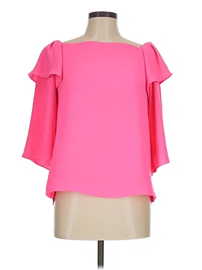 Pre-owned Trina Turk 3/4 Sleeve Blouse In Pink