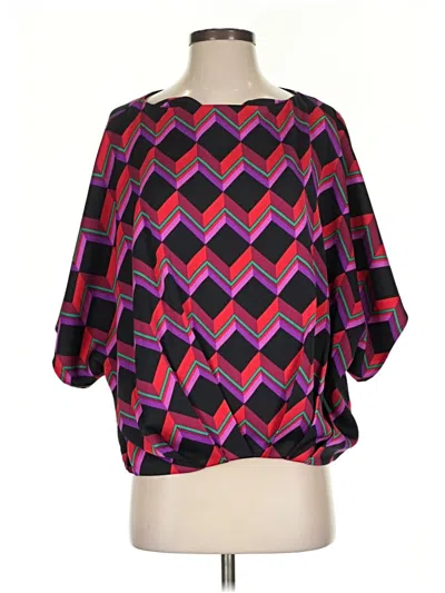 Pre-owned Trina Turk 3/4 Sleeve Blouse In Purple