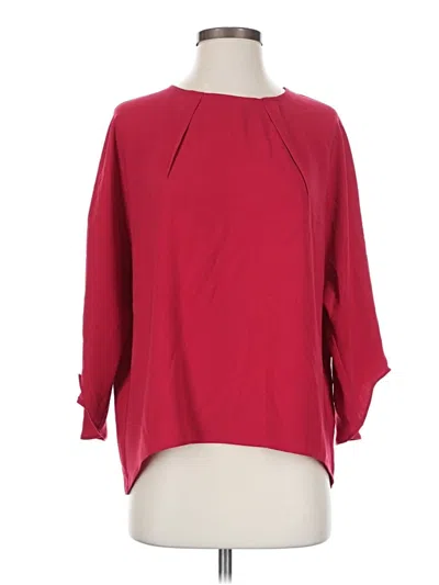 Pre-owned Trina Turk 3/4 Sleeve Blouse In Red