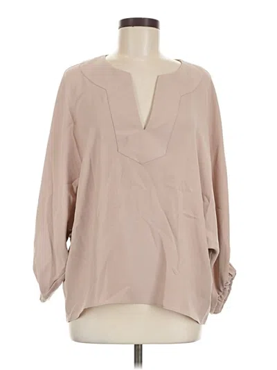 Pre-owned Trina Turk 3/4 Sleeve Blouse In Tan
