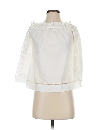 Pre-owned Trina Turk 3/4 Sleeve Blouse In White