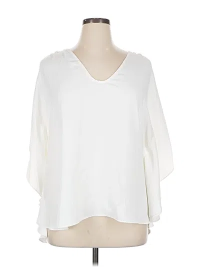 Pre-owned Trina Turk 3/4 Sleeve Blouse In White