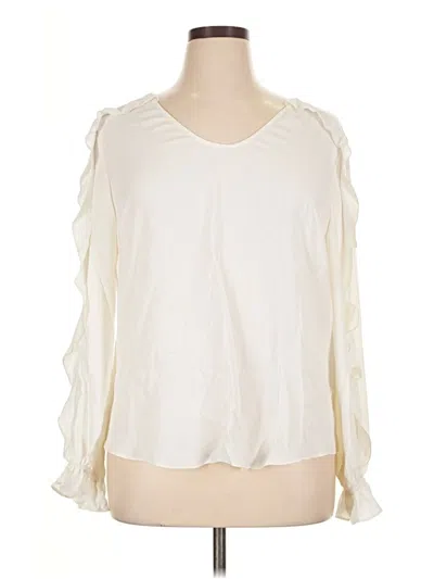Pre-owned Trina Turk 3/4 Sleeve Blouse In White