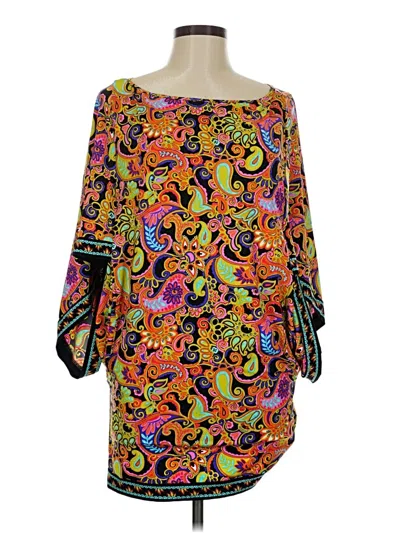 Pre-owned Trina Turk 3/4 Sleeve Blouse In Yellow