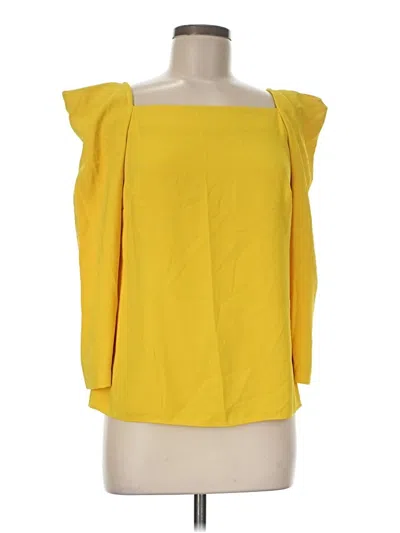 Pre-owned Trina Turk 3/4 Sleeve Blouse In Yellow
