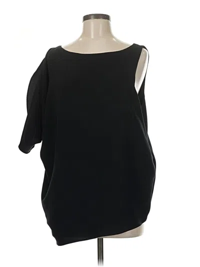 Pre-owned Trina Turk 3/4 Sleeve Top Black One Shoulder Neckline Tops