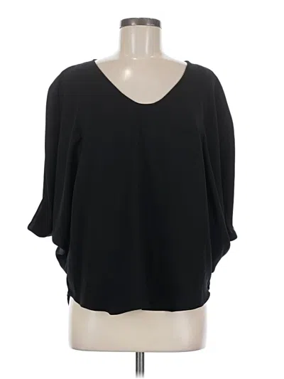 Pre-owned Trina Turk 3/4 Sleeve Top Black Scoop Neck Tops