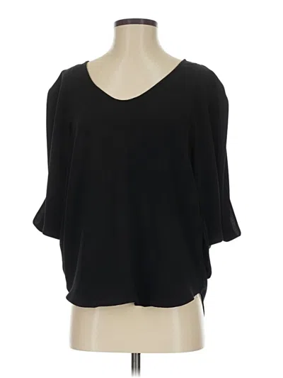 Pre-owned Trina Turk 3/4 Sleeve Top Black Scoop Neck Tops