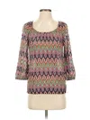 Trina Turk 3/4 Sleeve Top Pink Square Neckline Tops In Multi