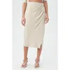 Trina Turk Abiba Gathered Faux-wrap Midi Skirt In White