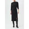 Trina Turk Abiba Gathered Faux-wrap Midi Skirt In Black
