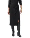 Trina Turk Abiba Gathered Faux-wrap Midi Skirt In Black