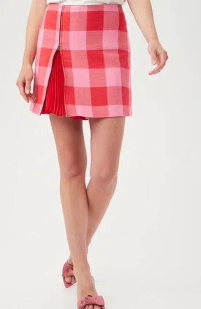 Trina Turk Agapanthus Zip Miniskirt In Pink